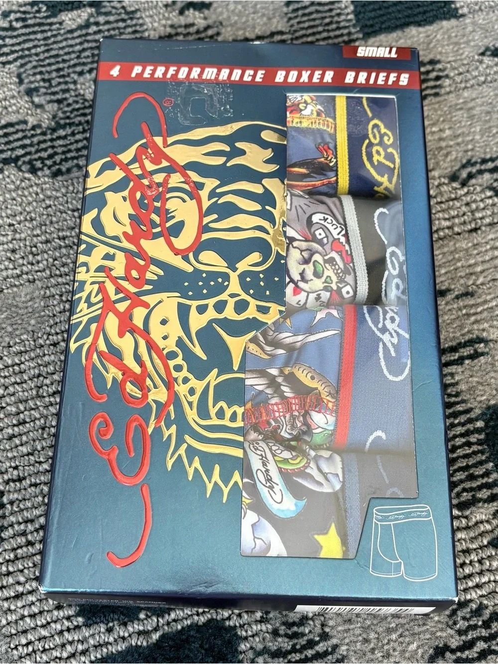 ED HARDY 4 Pack Performance Boxer Briefs Underwear
